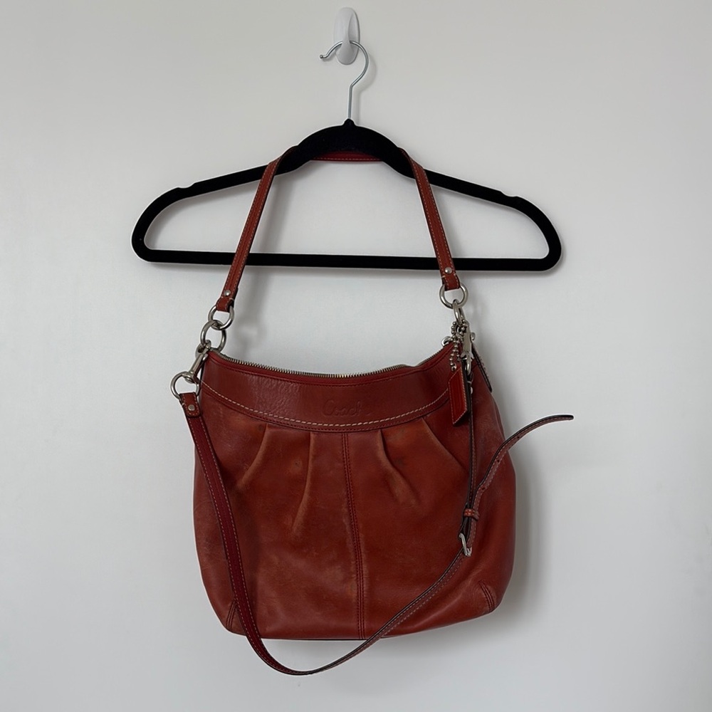 VINTAGE COACH Soho Pleated Leather Hobo Shoulder Bag